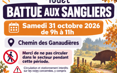 Arrêté du Maire – circulation interdite – 31 octobre 2026 – Secteur Chemin des Ganaudières
